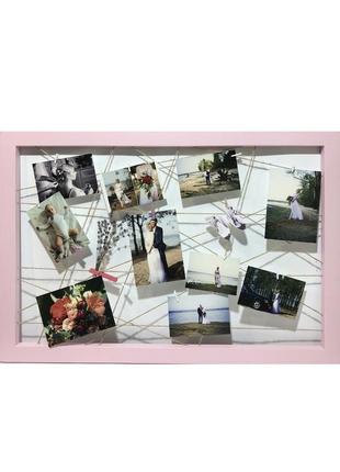 Дерев'яна фоторамка рожева 70*501 фото