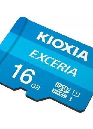 Карта пам'яті kioxia exceria microsdhc 16gb class 10 r100mb/s + sd-adapter (lmex1l016gg2) (код товару:16274)3 фото