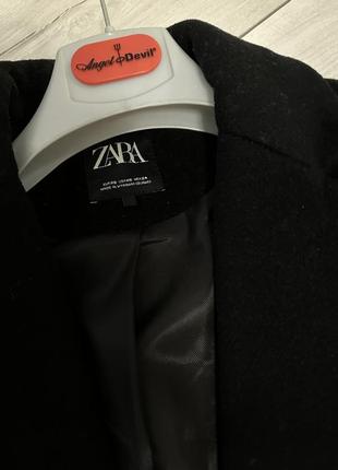Zara пальто осень черное8 фото