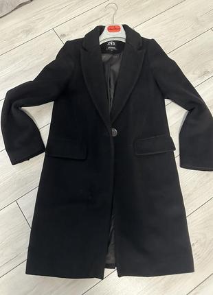 Zara пальто осень черное