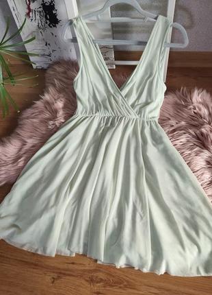 Нежное мятное платье от tally weijl, размер s1 фото