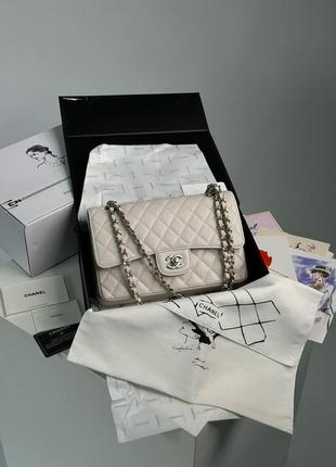 Высочайшее качество 😍  сумка клатч premium cha***  classic 2.55 medium double flap in white/silver1 фото