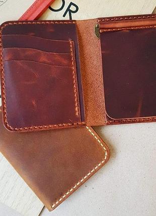 Портмоне с зажимом stedley кожаный коньячный2 фото