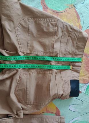 Чоловічі брендові штани/штани звужені тонкі легкі світло-коричневі6 фото