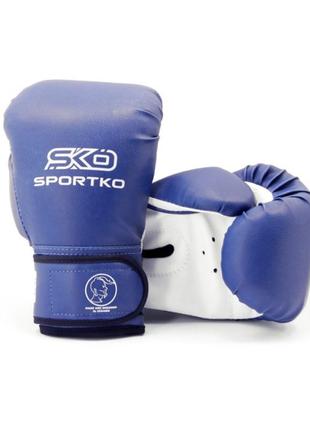 Перчатки боксерские 12 oz sportko цвет синий1 фото