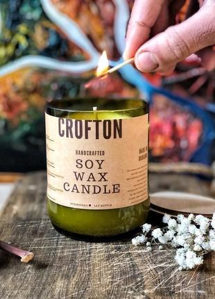 Вино свічка, масажна свічка, еко-свічка в скляному стакані, пляшка вина