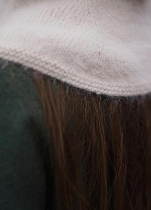 Капор из ангоры, очень теплая зимняя шапка из ангоры, балаклава шерстяная, женская шапка на зиму8 фото