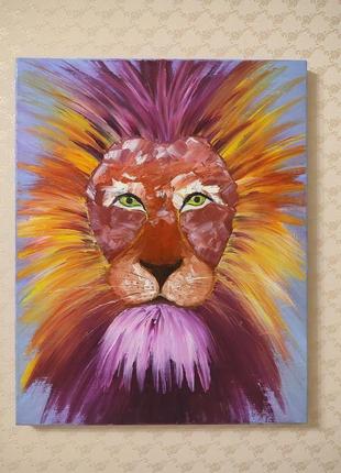 Картина олійними фарбами " лев 🦁"2 фото