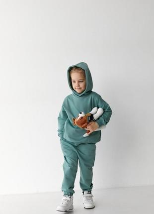 Базовий дитячий костюм худі+джогери блакитний7 фото