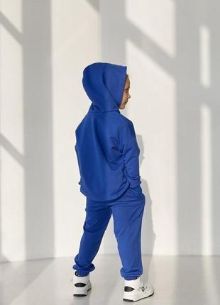 Базовий дитячий костюм худі+джогери блакитний10 фото