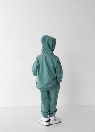 Базовий дитячий костюм худі+джогери блакитний8 фото