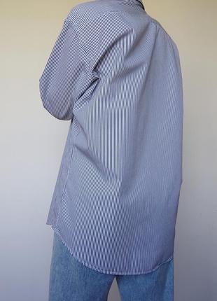Удлиненная оверсайз рубашка в полоску, максимум 50 размер2 фото