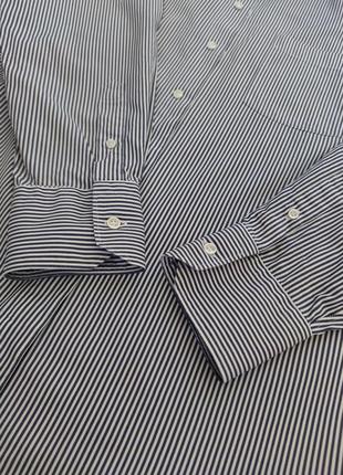 Удлиненная оверсайз рубашка в полоску, максимум 50 размер8 фото