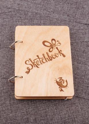 Блокнот деревянный "sketchbook"2 фото