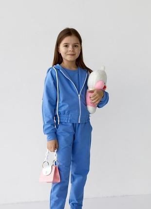 Детский спортивный костюм 3-ка голубой5 фото