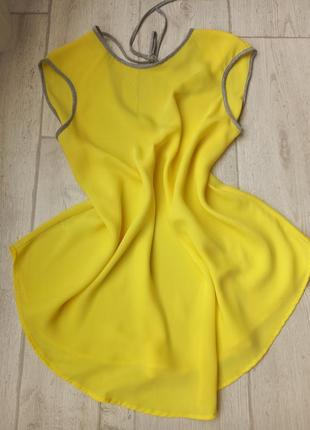 Стильна блуза imperial жовта із сірим кантом б/у в дуже гарному стані1 фото