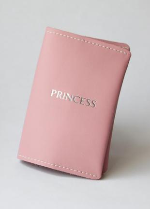 Обкладинка для паспорта "princess" рожева з посрібленням.1 фото