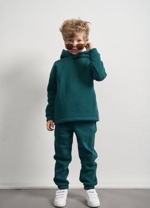 Теплий флісовий дитячий костюм  від fanme худі + джогери  універсальна модель