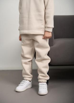 Теплий флісовий дитячий костюм  від fanme худі + джогери  універсальна модель6 фото