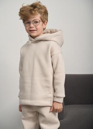 Теплый флисовый детский костюм от fanme худи + джогеры универсальная модель4 фото