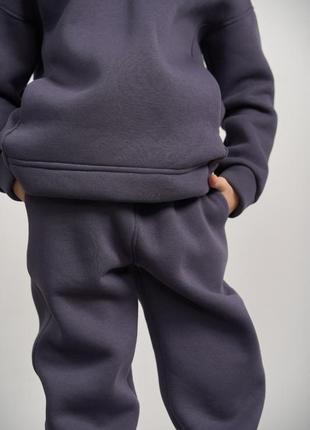 Теплий флісовий дитячий костюм  від fanme худі + джогери  універсальна модель4 фото