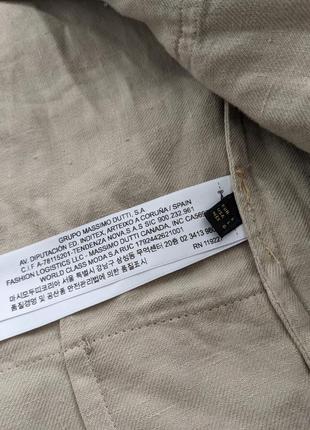 Крутой линний пиджак(фасон типа рубашка, под белую/черную футболку будет топ) из 100% льна massimo dutti,размер l,плечи47 подмышечники рукав62 длина776 фото