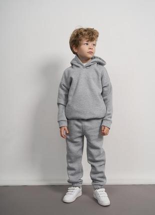 Теплий флісовий дитячий костюм  від fanme худі + джогери  універсальна модель