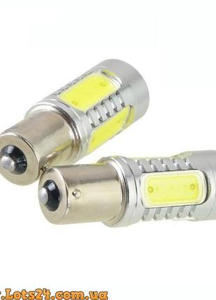 Авто-лампы p21w 5 cob led ba15s 1156 светодиодные с линзой габариты стопы лампа заднего хода