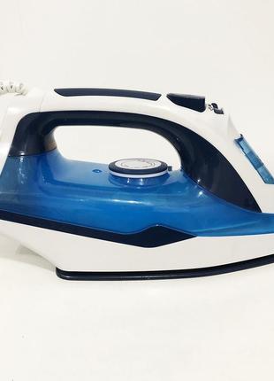 Электрический утюг с керамической подошвой domotec ms-2202 ручной паровой утюг-очиститель. цвет: синий5 фото