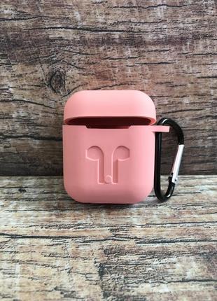 Чехол airpods case силиконовый 1 / 2 (2в1) (+карабин)