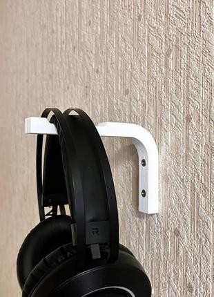 Кронштейн для навушників тримач для гарнітури підвіс для навушників білий2 фото