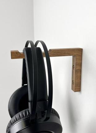 Кронштейн для навушників тримач для гарнітури підвіс для навушників горіх