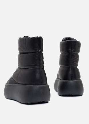 Черные теплые ботинки дутики   ob2-396_черный4 фото