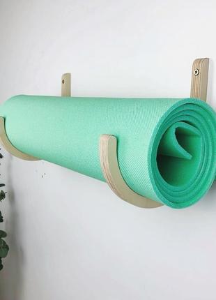 Тримач коврика для йоги настінне кріплення коврика для йоги кронштейни для мата для йоги натуральний