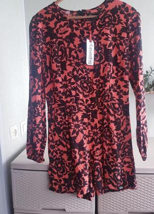 Новий ромпер комбінезон з шортами квітковий принт superdry м