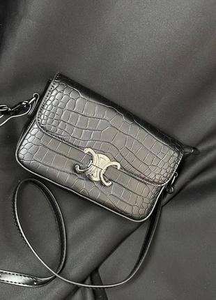 Женская сумка celine черная, сумка селин, клатч селин, кросс боди, cross body, сумка через плечо