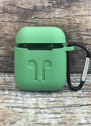 Чехол airpods case силиконовый 1 / 2 (2в1) (+карабин)