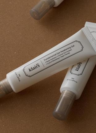 Гель для повік проти набряків dear, klairs fundamental eye awakening gel (35 мл)2 фото