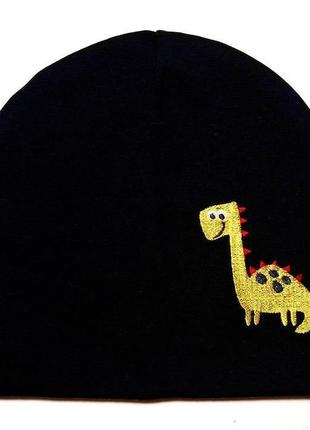 Детская демисезонная шапка с вышивкой "funny dinosaur""1 фото