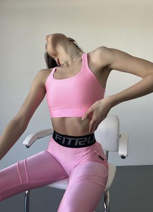 Легінси fitrun: leggings super nuts push-up "total shine flamingo"6 фото