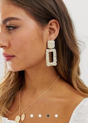 Подарок серьги трендовые золото glamorous asos