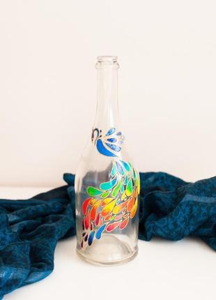 Бутылка декорированная жар-птица3 фото