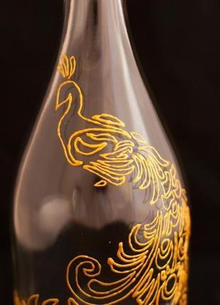 Декорована пляшка золота жар-птиця2 фото