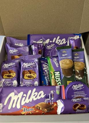 Подарочный бокс с сладостями milka на день рождения