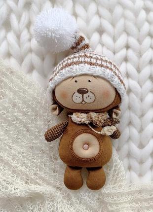 М'яка іграшка - ведмедик в шапці з бубоном - 124 фото