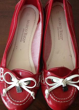 Красные балеринки /37/brend marco tozzi