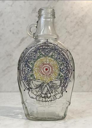 Бутылка декорированная sugar skull