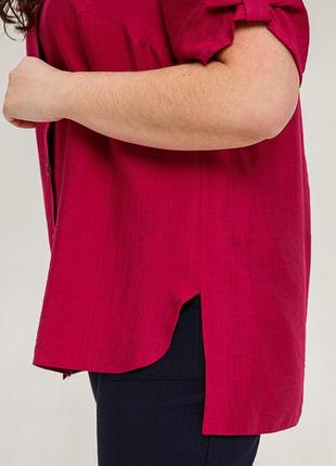 Женская блузка с легким отливом летняя 50, 52, 54, 56, 60 р малинового цвета4 фото