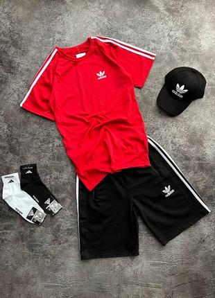 Футболка + шорти, базовий літній спортивний комплект adidas1 фото