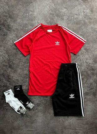 Футболка + шорти, базовий літній спортивний комплект adidas7 фото